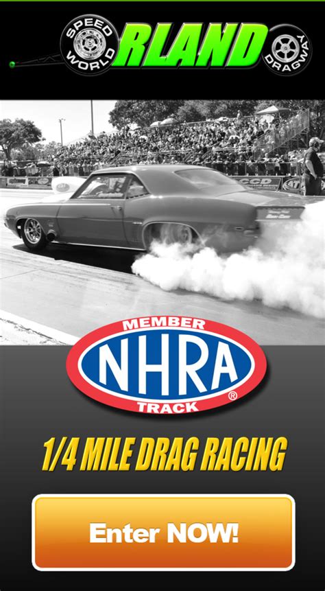 Osw orlando - That mission has been accomplished and Moya and OSW will celebrate 27 years of the race with this year’s World Street Nationals, which takes place Nov. 13-15 in Orlando. “When I purchased Orlando Speed World Dragway, I was a fan of this race, I had been part of it and it was important to bring it back,” Moya said.